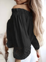 Lace Accent Off Shoulder Top