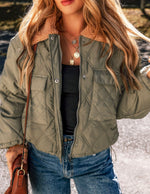 Army Green Sherpa Puffer Jacket *final sale*