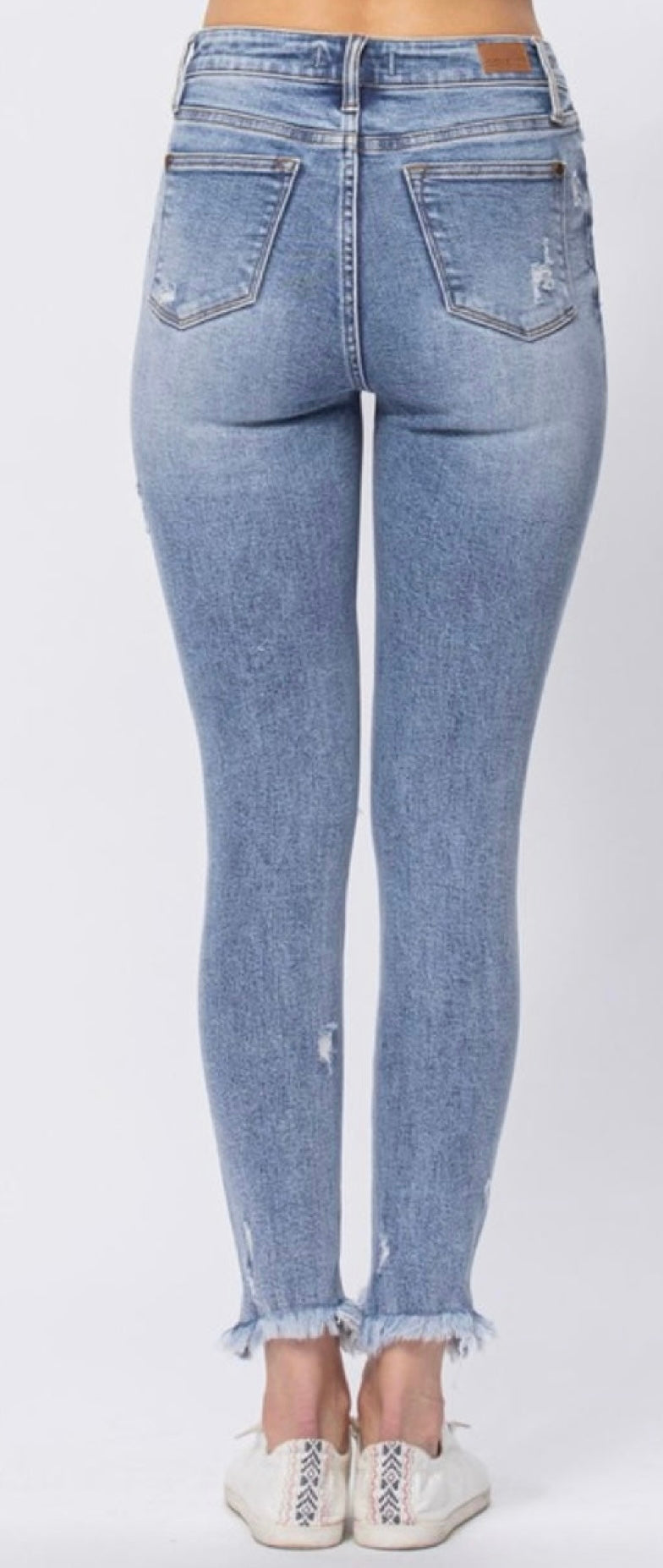 JB Light Wash Sharkbite Skinnies *final sale*