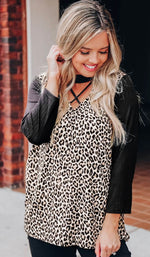 Dark Leopard Cross Top