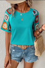 Turquoise Patchwork Top PREORDER