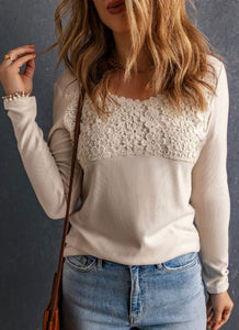 Basics Oatmeal Crochet Top *final sale*