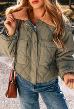 Army Green Sherpa Puffer Jacket *final sale*