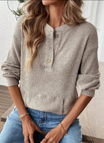 Taupe Ribbed Pocket Top
