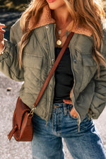 Army Green Sherpa Puffer Jacket *final sale*