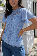 Baby Blue Lace Blouse *final sale*