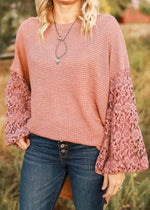 Vintage Rose Lace Sleeve Thermal Tee