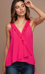 Pinkberry Pleated Ruffle Tank *final sale*