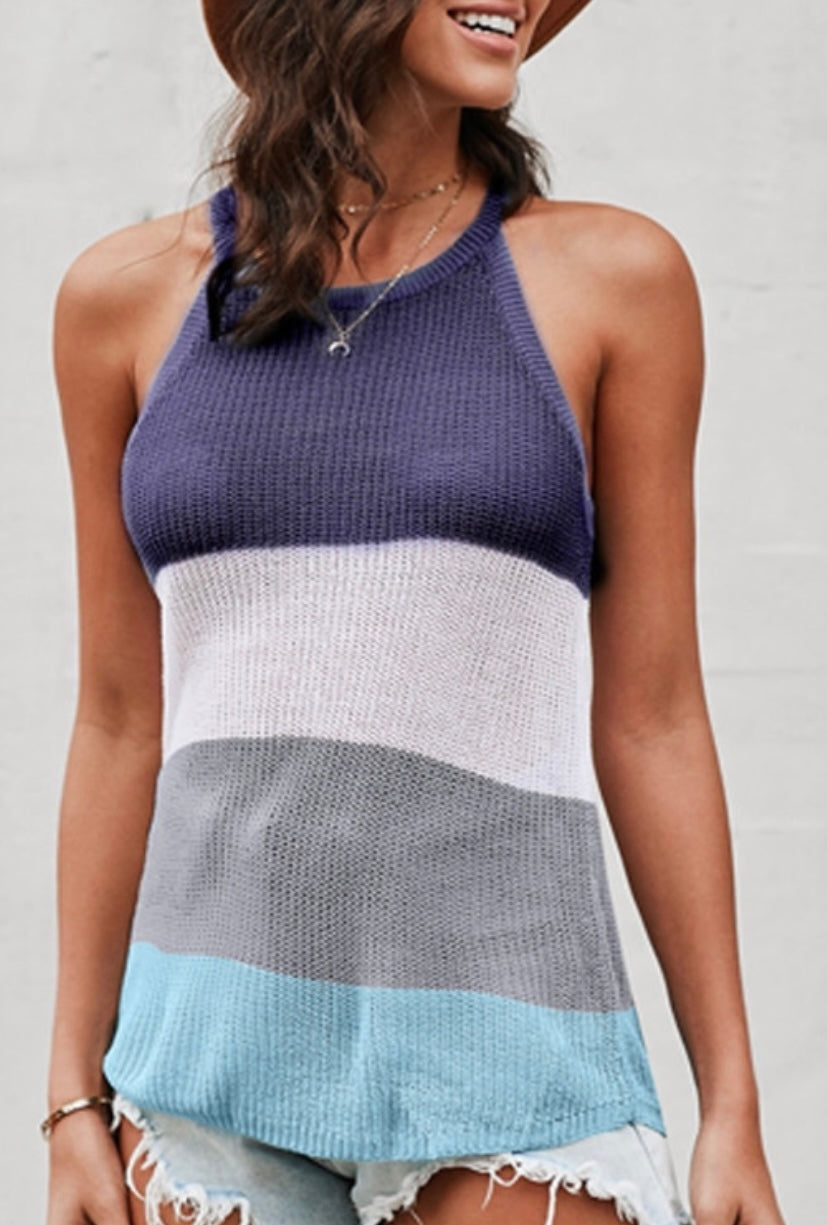 Shades of Blue Knit Tank *final sale*