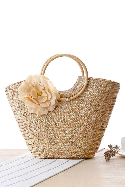 Straw Market Flower Tote